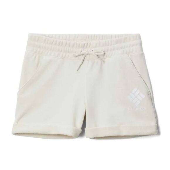 Columbia Girls Trek French Terry Shorts XL Chalk Drawstring Pockets - Picture 1 of 2